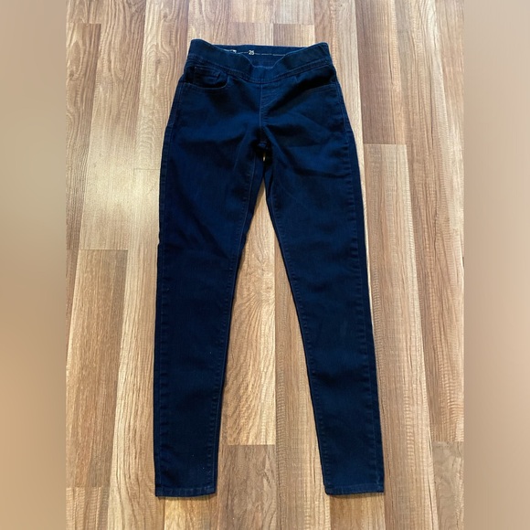 Levi’s Skinny Stretch Waist No Zip Cotton Black Blue Jeans Women Size 25 - Picture 7 of 15